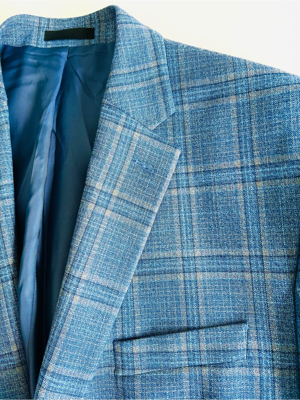 Michael Kors Light Blue Plaid Sport Coat